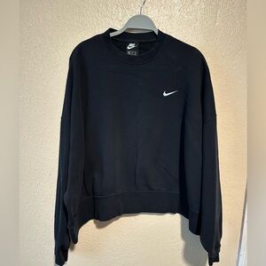 Nike Women’s Pullover Sweater Cropped Size XXL Black‎ Oversized Baggy Fit